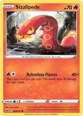 Sizzlipede (038), Sword & Shield Base Set