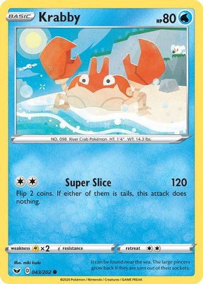 Krabby (043), Sword & Shield Base Set