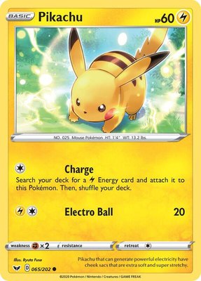 Pikachu, Sword & Shield Base Set