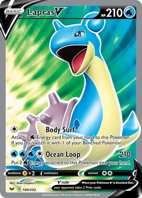 Lapras V (Full Art), Sword & Shield Base Set