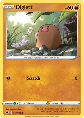 Diglett, Sword & Shield Base Set