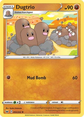Dugtrio, Sword & Shield Base Set