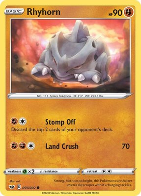 Rhyhorn (097), Sword & Shield Base Set