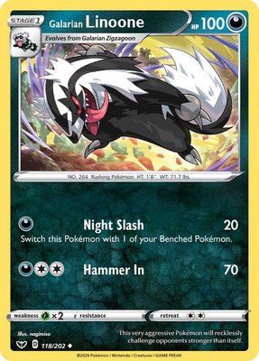 Galarian Linoone, Sword & Shield Base Set
