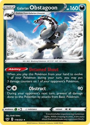 Galarian Obstagoon, Sword & Shield Base Set