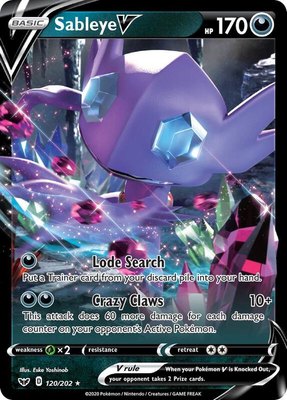 Sableye V, Sword & Shield Base Set
