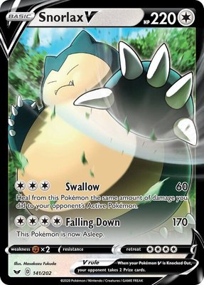 Snorlax V, Sword & Shield Base Set