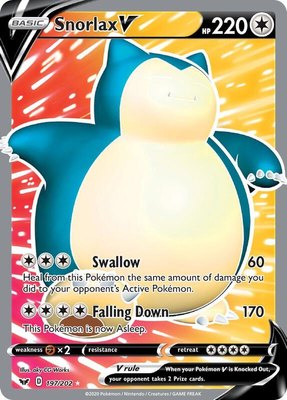 Snorlax V (Full Art), Sword & Shield Base Set