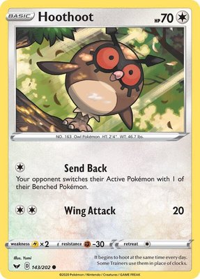 Hoothoot, Sword & Shield Base Set