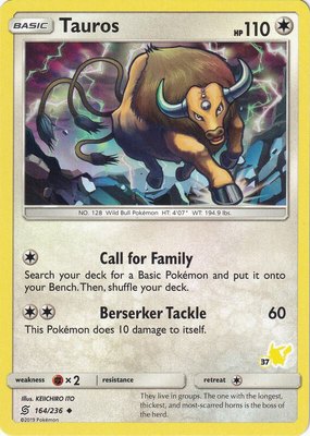 Tauros (#37 Pikachu Stamped), Battle Academy