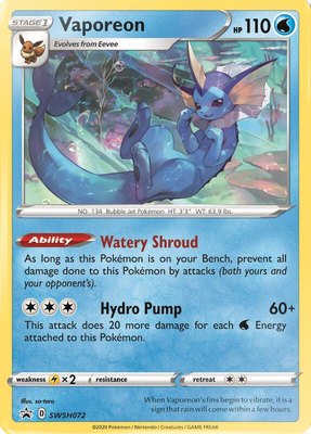 Vaporeon, Sword & Shield Promo Cards
