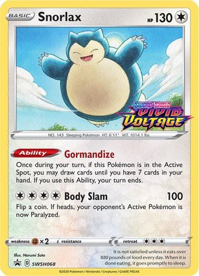 Snorlax (Prerelease), Sword & Shield Promo Cards