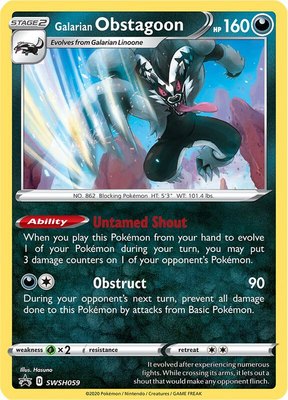Galarian Obstagoon, Sword & Shield Promo Cards