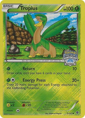 Tropius (National Championships), League & Championship Cards