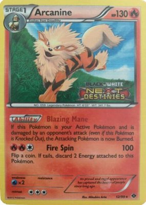 Arcanine (Prerelease), Black and White Promos