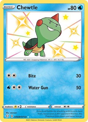 Chewtle, Shining Fates: Shiny Vault