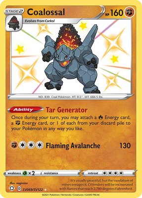 Coalossal, Shining Fates: Shiny Vault