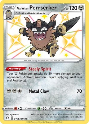 Galarian Perrserker, Shining Fates: Shiny Vault