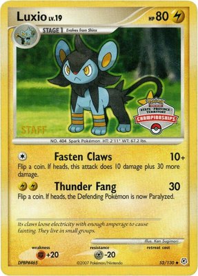 Luxio (State Championships) [Staff], League & Championship Cards