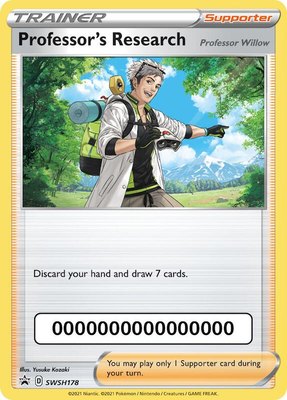 Professor's Research [Professor Willow] (with Pokemon Go Code), Sword & Shield Promo Cards