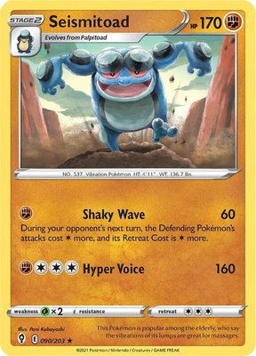 Seismitoad, Evolving Skies