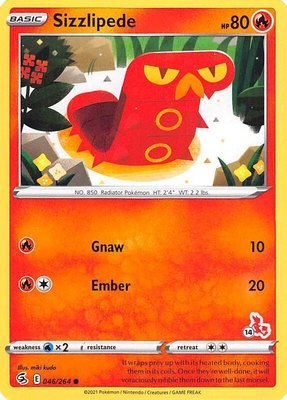 Sizzlipede (#14 Cinderace Stamped), Battle Academy 2022