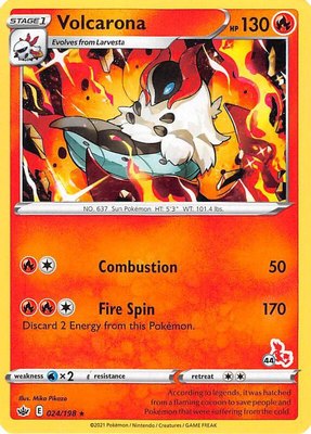 Volcarona (#44 Cinderace Stamped), Battle Academy 2022