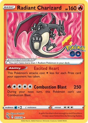 Radiant Charizard, Pokemon GO