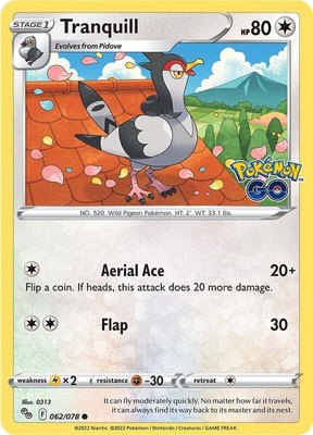 Tranquill, Pokemon GO