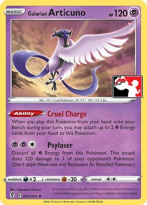 Galarian Articuno, Prize Pack Series Cards