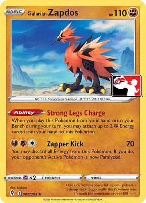 Galarian Zapdos, Prize Pack Series Cards