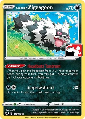 Galarian Zigzagoon, Prize Pack Series Cards