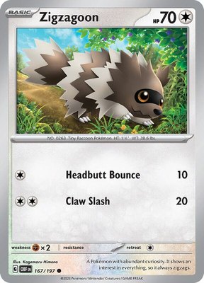 Zigzagoon, Obsidian Flames