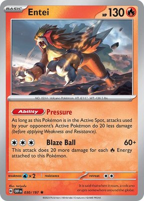 Entei, Obsidian Flames