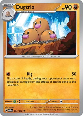 Dugtrio, Obsidian Flames