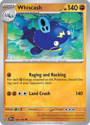 Whiscash, Obsidian Flames