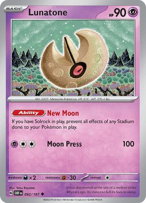 Lunatone, Obsidian Flames