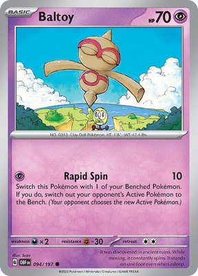 Baltoy, Obsidian Flames
