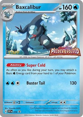 Baxcalibur (Prerelease) [Staff], Scarlet & Violet Promo Cards