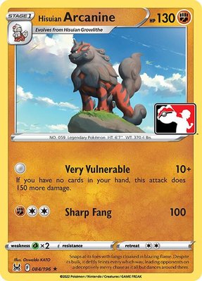 Hisuian Arcanine, Prize Pack Series Cards