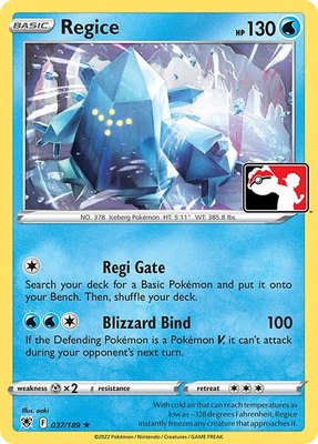 Regice, Prize Pack Series Cards