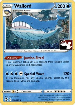 Wailord (Cosmos Holo), Prize Pack Series Cards