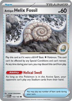 Antique Helix Fossil, Scarlet & Violet 151
