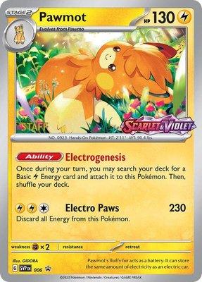 Pawmot (Prerelease) [Staff], Scarlet & Violet Promo Cards