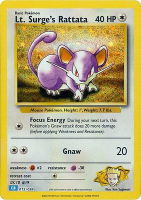 Lt. Surge's Rattata, Trading Card Game Classic