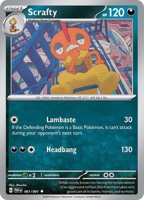 Scrafty, Paldean Fates