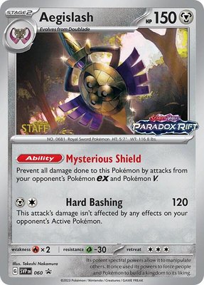 Aegislash (Prerelease) [Staff], Scarlet & Violet Promo Cards