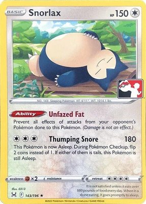 Snorlax, Prize Pack Series Cards