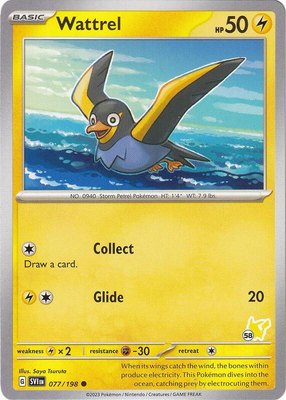 Wattrel - Pikachu 58, Battle Academy 2024