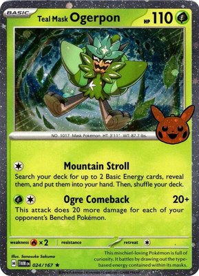 Teal Mask Ogerpon (Cosmos Holo), Trick or Trade BOOster Bundle 2024